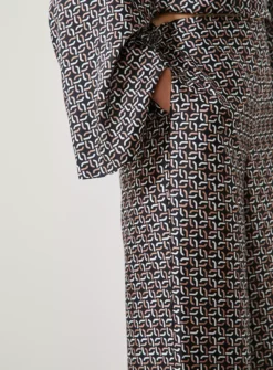 For All The Love Border Printed Satin Co-ord Wide Leg Trouser 16