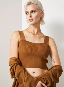 For All The Love Brown Cropped Knitted Co-ord Cami 16 10 For All The Love Brown Cropped Knitted Co-ord Cami 16 -Cheap Zest Garb Store tuc143285331 Brown R Z002A