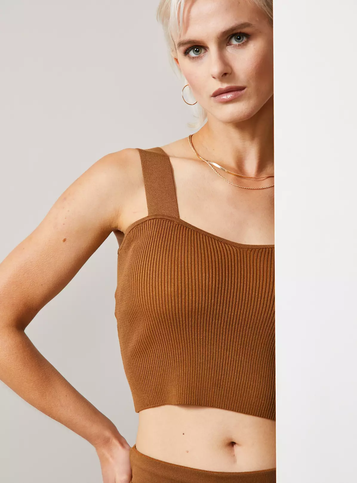 For All The Love Brown Cropped Knitted Co-ord Cami 16 8 For All The Love Brown Cropped Knitted Co-ord Cami 16 - Image 6