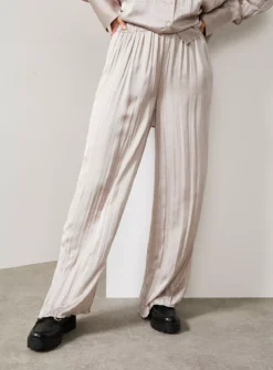 For All The Love Brown Crushed Floaty Satin Co-ord Wide Leg 10 -Cheap Zest Garb Store tuc143288030 Brown R Z001A 1