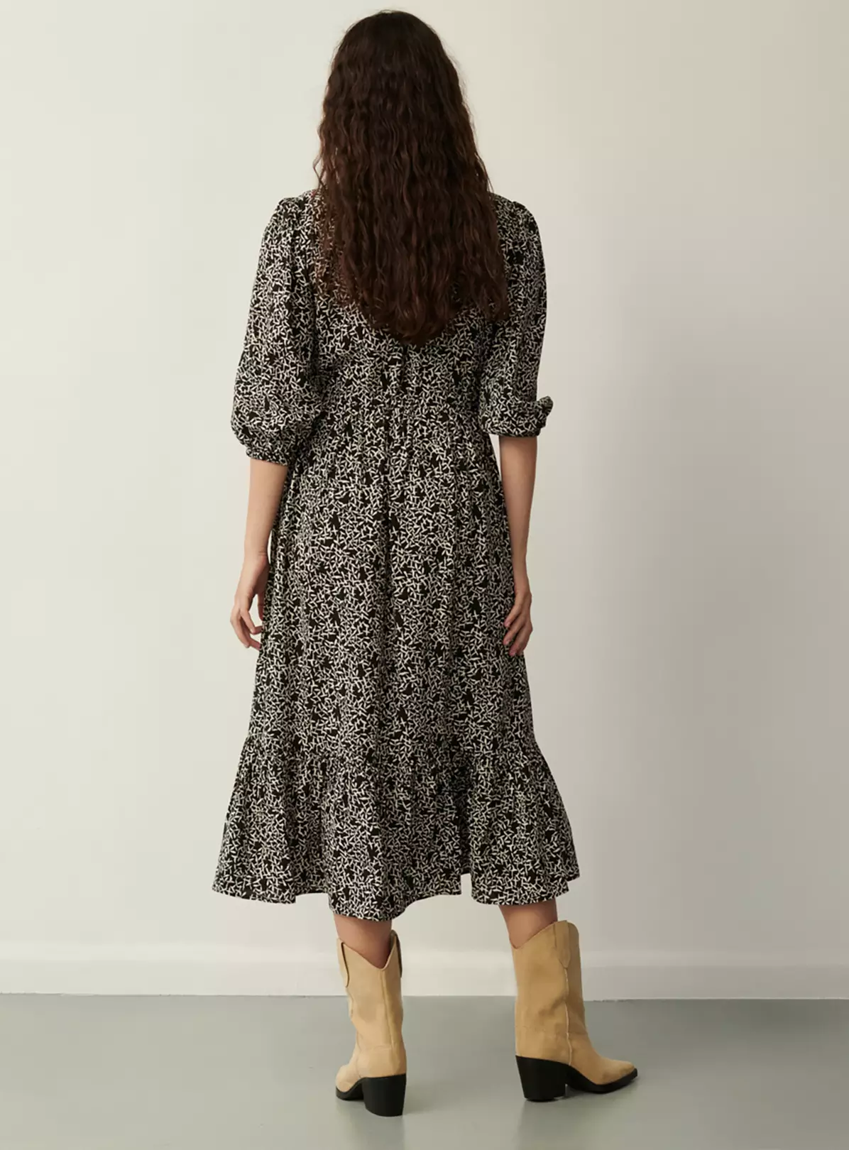 FINERY Black Crosshatch Rosie Dress 8 6 FINERY Black Crosshatch Rosie Dress 8 - Image 4