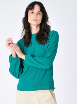 BURGS Hatherleigh Ribbed Jersey Top 12 -Cheap Zest Garb Store tuc143326809 Green R Z001A