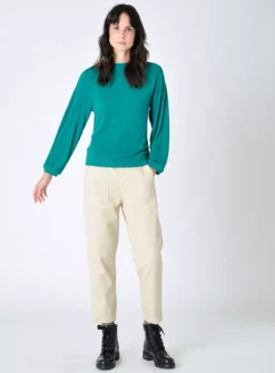 BURGS Hatherleigh Ribbed Jersey Top 12 -Cheap Zest Garb Store tuc143326809 Green R Z004A