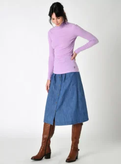 BURGS Agnes Jersey Roll Neck Top 14 -Cheap Zest Garb Store tuc143327676 Lilac R Z004A