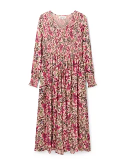 THOUGHT Faye Lenzing EcoVero Dobby Shirred Midi Dress16 -Cheap Zest Garb Store tuc143343625 Pink R Z004A