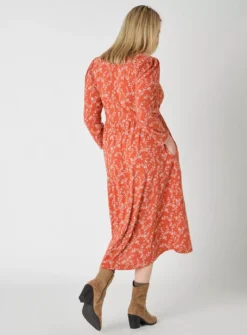 BURGS Whimble Burnt Orange Print Dress 10