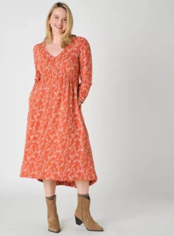 BURGS Whimble Burnt Orange Print Dress 10 -Cheap Zest Garb Store tuc143344687 Dark20Orange R Z004A