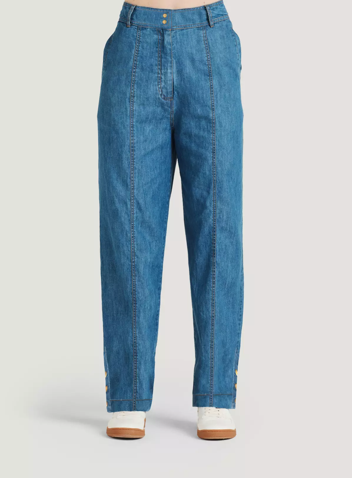 THOUGHT Asterope Organic Cotton Chambray Tapered Trouser 10 4 THOUGHT Asterope Organic Cotton Chambray Tapered Trouser 10 - Image 2