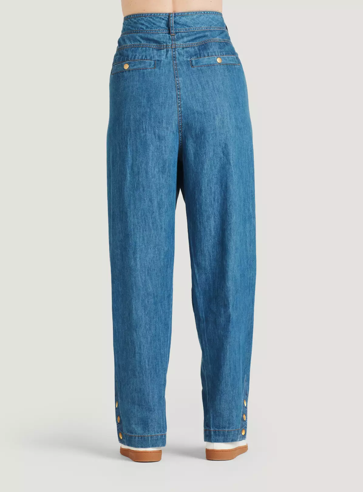 THOUGHT Asterope Organic Cotton Chambray Tapered Trouser 10 3 THOUGHT Asterope Organic Cotton Chambray Tapered Trouser 10