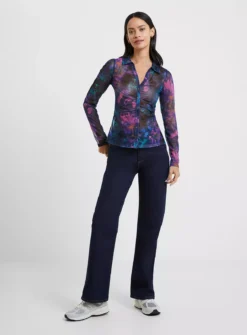 FRENCH CONNECTION Toni Mesh Gabriela Top XS -Cheap Zest Garb Store tuc143398968 Blue R Z001A