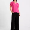 FRENCH CONNECTION Crepe Light V Neck Top XS -Cheap Zest Garb Store tuc143405232 Pink R Z002A 1