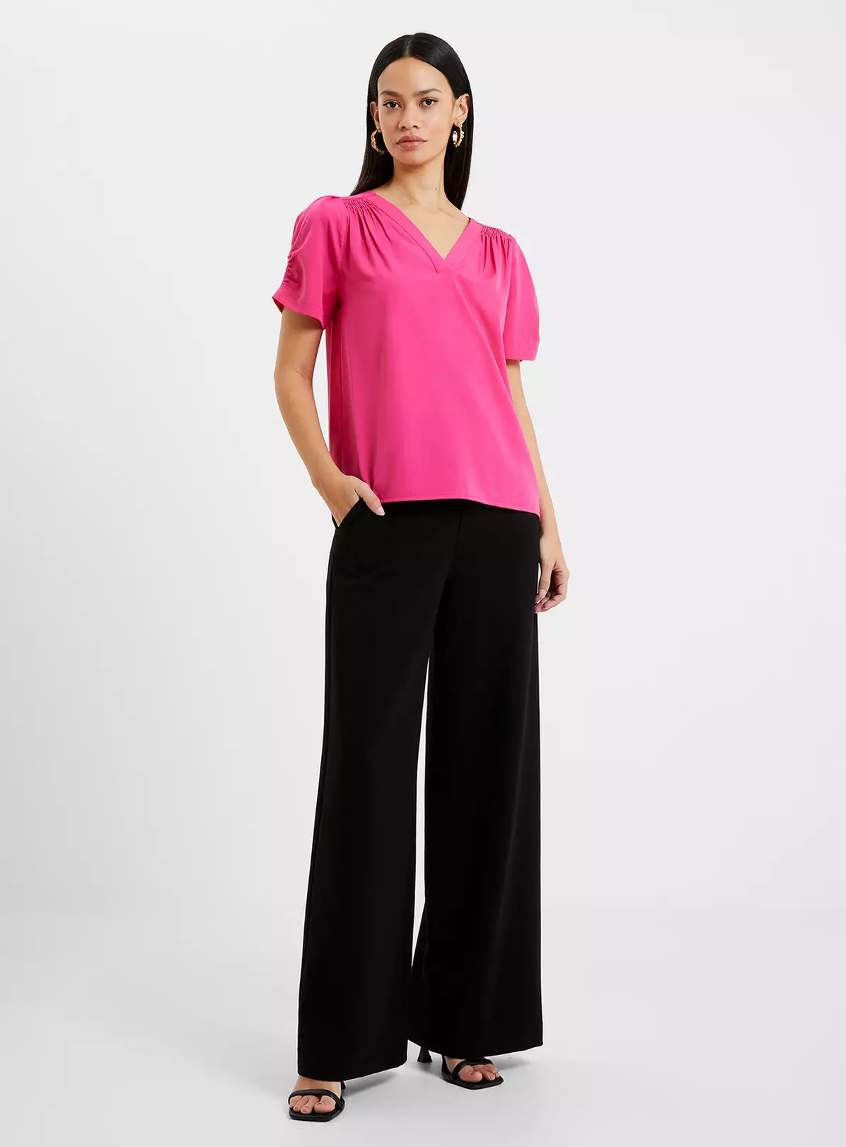 FRENCH CONNECTION Crepe Light V Neck Top XL 3 FRENCH CONNECTION Crepe Light V Neck Top XL