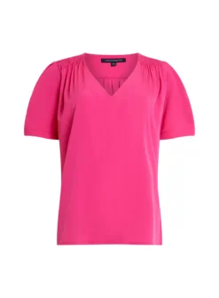 FRENCH CONNECTION Crepe Light V Neck Top XS -Cheap Zest Garb Store tuc143405232 Pink R Z003A 1