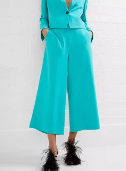 FRENCH CONNECTION Echo Crepe Culotte 16 -Cheap Zest Garb Store tuc143406497 Teal R Z001A