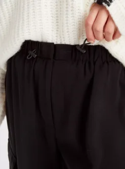 Black Cargo Wide Leg Trousers18