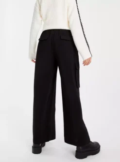 Black Cargo Wide Leg Trousers18 -Cheap Zest Garb Store tuc143413267 Black R Z004A