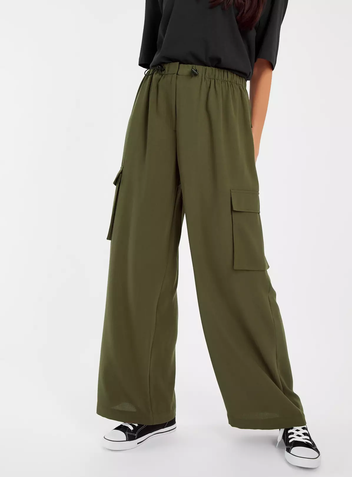 Khaki Cargo Wide Leg Trousers10 3 Khaki Cargo Wide Leg Trousers10