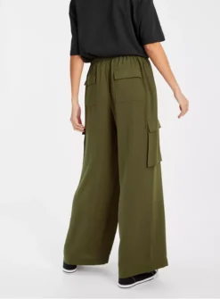 Khaki Cargo Wide Leg Trousers10 8 Khaki Cargo Wide Leg Trousers10 -Cheap Zest Garb Store tuc143413363 Khaki R Z004A