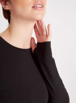 Active Black Long Sleeve Thumbhole TopXXL -Cheap Zest Garb Store tuc143417401 Black R Z003A