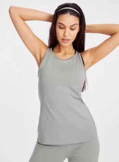 Active Khaki Fitted Yoga Vest XXL