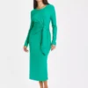 Green Tie Detail Jersey Dress 20 2 Green Tie Detail Jersey Dress 20 -Cheap Zest Garb Store tuc143423916 Green R Z001A
