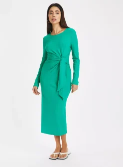 Green Tie Detail Jersey Dress 20