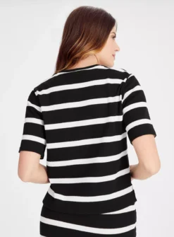 Mono Stripe Boxy Coord T-Shirt 22 -Cheap Zest Garb Store tuc143428101 Mono R Z004A