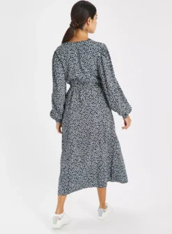 Navy Floral Midi Tea Dress 16L