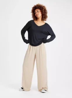 Navy V Neck Long Sleeve Top16 -Cheap Zest Garb Store tuc143453681 Navy R Z002A