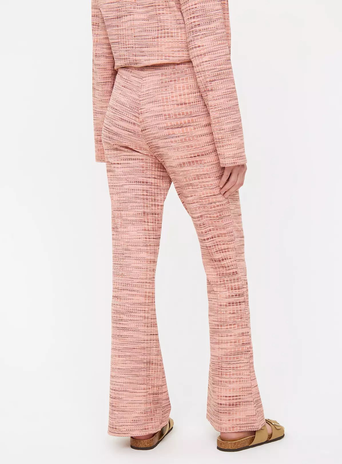 Pink Space Dye Jersey Flared Trousers22 4 Pink Space Dye Jersey Flared Trousers22 - Image 2