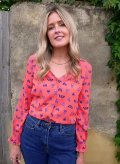 ANORAK Night Butterfly Cherry Top 20 -Cheap Zest Garb Store tuc143481374 Coral R Z001A