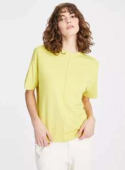Yellow Boxy Fit Ponte T-Shirt 26 -Cheap Zest Garb Store tuc143519694 Yellow R Z001A