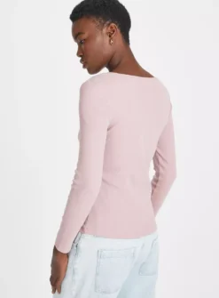 Dusty Pink Henley Top 16