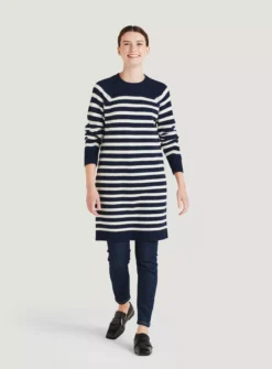 THOUGHT Celaeno Striped Lambswool Knitted Dress 16 7 THOUGHT Celaeno Striped Lambswool Knitted Dress 16 -Cheap Zest Garb Store tuc143542624 Navy R Z001A