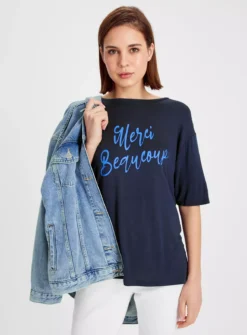 Navy Merci Beaucoup Graphic T-Shirt 16 -Cheap Zest Garb Store tuc143560718 Navy R Z001A