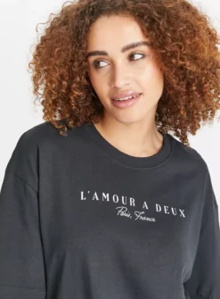 Black L'amour Slogan T-Shirt 16 -Cheap Zest Garb Store tuc143561403 Black R Z003A