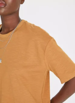 Tan Oversized Slub T-Shirt 14 -Cheap Zest Garb Store tuc143562191 Tan R Z003A