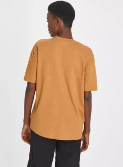 Tan Oversized Slub T-Shirt 14 -Cheap Zest Garb Store tuc143562191 Tan R Z004A