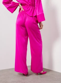 For All The Love Pink Satin Wide Leg Co-ord Trouser 18 -Cheap Zest Garb Store tuc143612881 Pink R Z003A