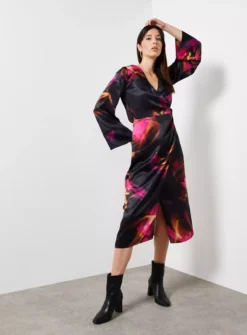 For All The Love Printed Kimono Wrap Midaxi Dress 12