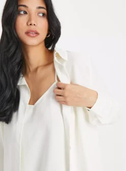 Cream Shirt & Cami Top Set 24 -Cheap Zest Garb Store tuc143657907 White R Z003A