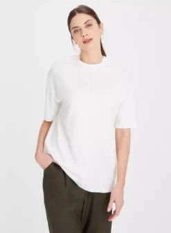 White Oversized Ponte T-Shirt 24 -Cheap Zest Garb Store tuc143687129 White R Z001A