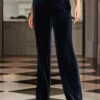 SOSANDAR Velvet Wide Leg Trouser 18 -Cheap Zest Garb Store tuc143696148 Dark20Blue R Z002A