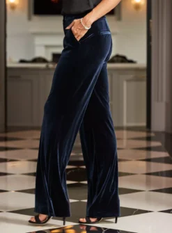 SOSANDAR Velvet Wide Leg Trouser 18 9 SOSANDAR Velvet Wide Leg Trouser 18 -Cheap Zest Garb Store tuc143696148 Dark20Blue R Z003A