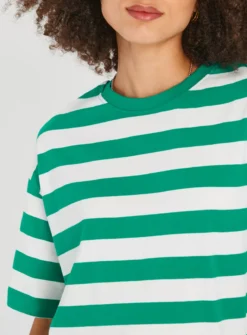 Green Wide Stripe Boxy T-Shirt26 -Cheap Zest Garb Store tuc143712283 Green R Z003A