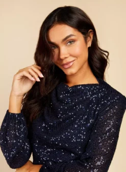 VOGUE WILLIAMS Navy Sequin Mini 16