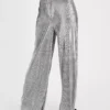 Metallic Grey Wide Leg Trousers 22 2 Metallic Grey Wide Leg Trousers 22 -Cheap Zest Garb Store tuc143737173 Grey R Z004A