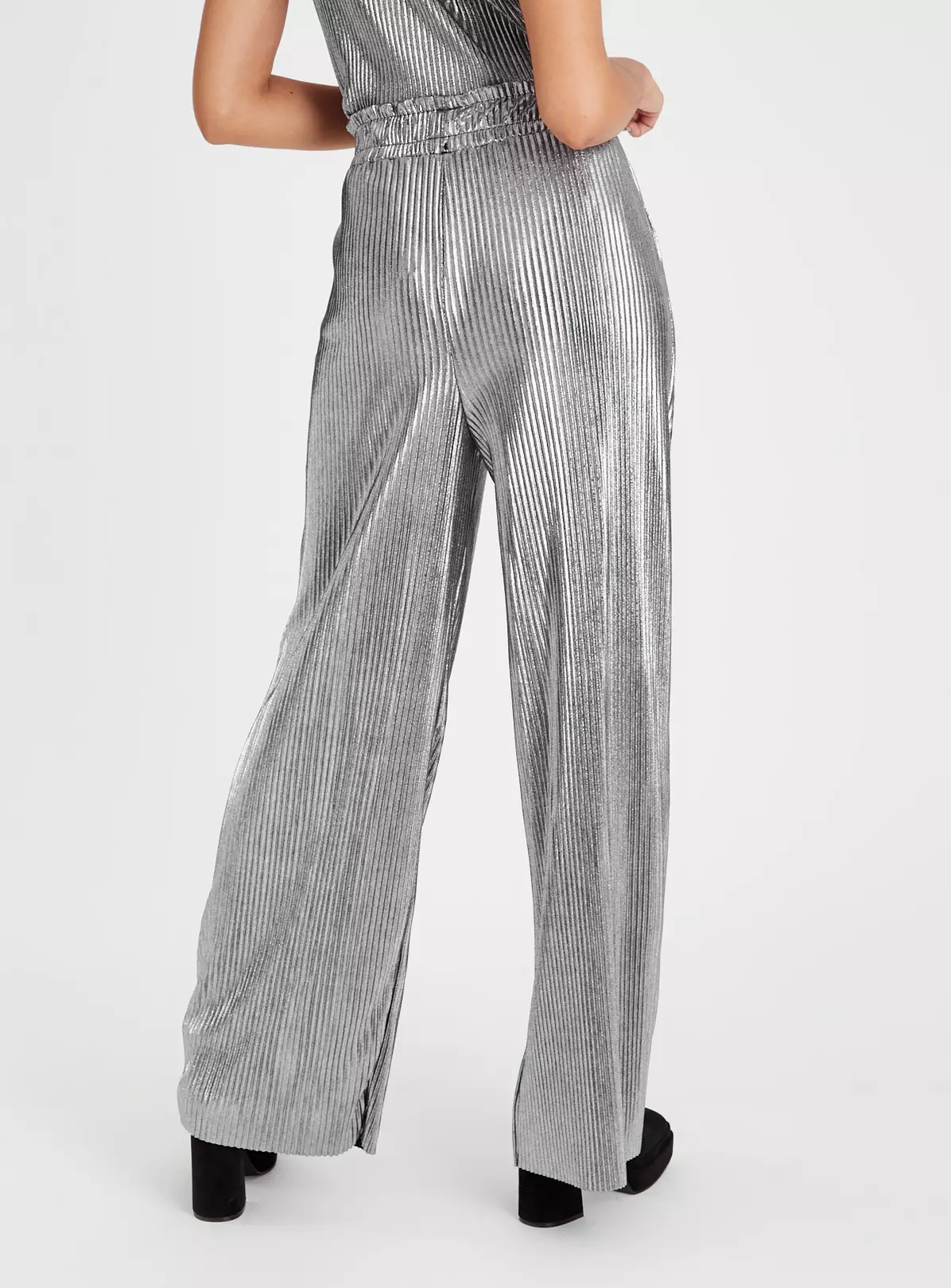 Metallic Grey Wide Leg Trousers 22 3 Metallic Grey Wide Leg Trousers 22
