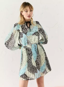 EVERBELLE Patched Print Pleated Mini Dress 22 -Cheap Zest Garb Store tuc143737392 Multi20Coloured R Z001A