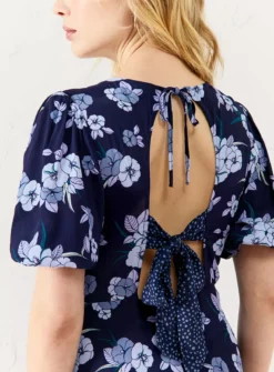 EVERBELLE Trio Floral Morocain Back Bow Dress 22 -Cheap Zest Garb Store tuc143739937 Multi20Coloured R Z003A